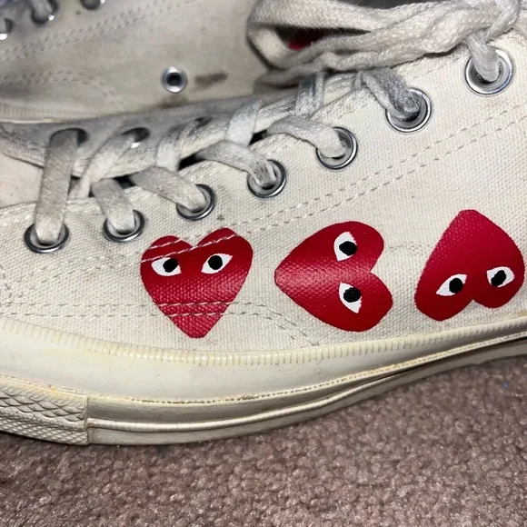 Converse x PLAY Comme des Garçons Chuck 70 Multi Heart Low-Top Sneaker Men’s 10 - Picture 3 of 9